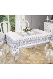 Kanaviçe Baskılı Sultan Masa Örtüsü Silver thumbnail 4