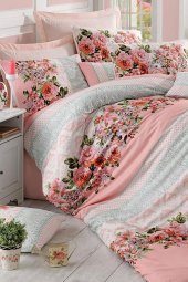 History 100 Pamuk Çift Kişilik Nevresim Takımı Pembe - 2