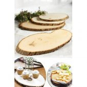 Ahşap Kütük Sunum Tabakları 30 cm - 40 cm Sunum Tabak, Tabağı - 1