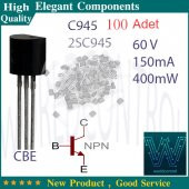 100 Adet 2SC645 = C 945 Transistor c945 NPN 60V / 150mA / 400mW - 1