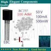 100 Adet Bc237 BC237 Transistor NPN 50V / 100mA / 500mW - 1