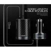 LDNIO C502 5.1A 4 Portlu USB Araba Şarj Aleti Uzatma Kablosu - 3