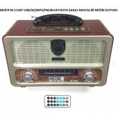 Meier M-111BT Şarjlı Nostaljik Radyo Bluetootlu-Kumandalı USB/SD/ - 1