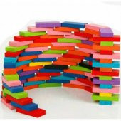 Ahşap Domino Taşları 1000 Parça Renkli Eğitici Domino Oyunu Ahşap domino oyunu Çocuk Ahşap Oyuncak - 4
