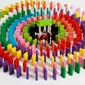Ahşap Domino Taşları 1000 Parça Renkli Eğitici Domino Oyunu Ahşap domino oyunu Çocuk Ahşap Oyuncak - 7