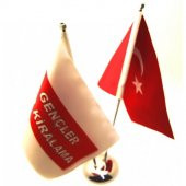 Direkli Masa Bayrağı Size Özel Baskılı - 1