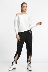 SAY ETEĞİ YAZILI BAYAN BLUZ - 1911003 EKRU - 1