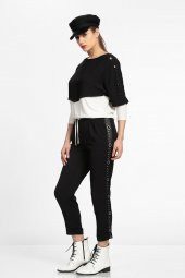 SAY KOLLARI KUŞ GÖZLÜ BAYAN BLUZ - 1911006 SİYAH - 2