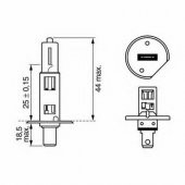 FAR AMPÜLÜ H1 ( 12V=55W )( H1 )( FAR+SIS )( P14,5S )  2 ADET - 2