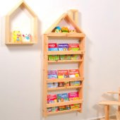 Çocuk Odası Eğitici Montessori Mobilya Kitaplık Raf Duvar Rafı 4 Lü - 1