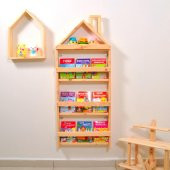 Çocuk Odası Eğitici Montessori Mobilya Kitaplık Raf Duvar Rafı 4 Lü - 3
