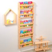 Çocuk Odası Eğitici Montessori Mobilya Kitaplık Raf Duvar Rafı 5 li - 1