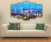 Ayasofya Cami Manzara 5 Parçalı Mdf Tablo - 1