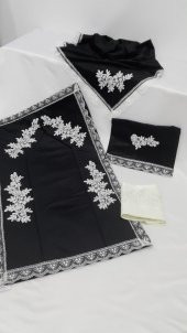 Damat figürlü   7 siyah seccade seti - 2