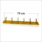 Gerçek El Yapımı Ahşap 6 lı Elbise Palto Askı Askılık Askısı - 1