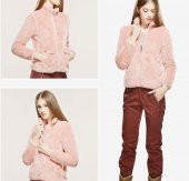 Kadın Lacivert Hırka Sweatshirt, Bayan Peluşlu Polar Sweat - 3