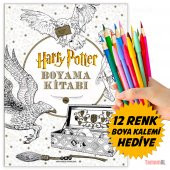 HARRY POTTER BOYAMA KİTABI + Renkli Boya kalem Seti - 1