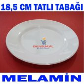 19cm SERVİS TABAĞI KIRILMAZ MELAMİN TATLI PİLAV CHEESECAKE TABAĞI - 1