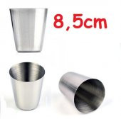 ORİJİNAL PASLANMAZ ÇELİK SU BARDAĞI 8,5x6,7cm 10 ADET BARDAK - 1