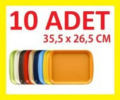 10 ADET Cafe Servis Tepsisi Fast Food Tepsi Et Döner Tepsisi - 36X27 cm - - 1