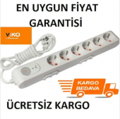 Viko 6Lı Şok / Akım Korumalı Grup Priz ORJİNAL - 1