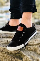 UNISEX CİFT KOMBİNİ SİYAH KETEN GÜNLÜK SPOR AYAKKABI - 4
