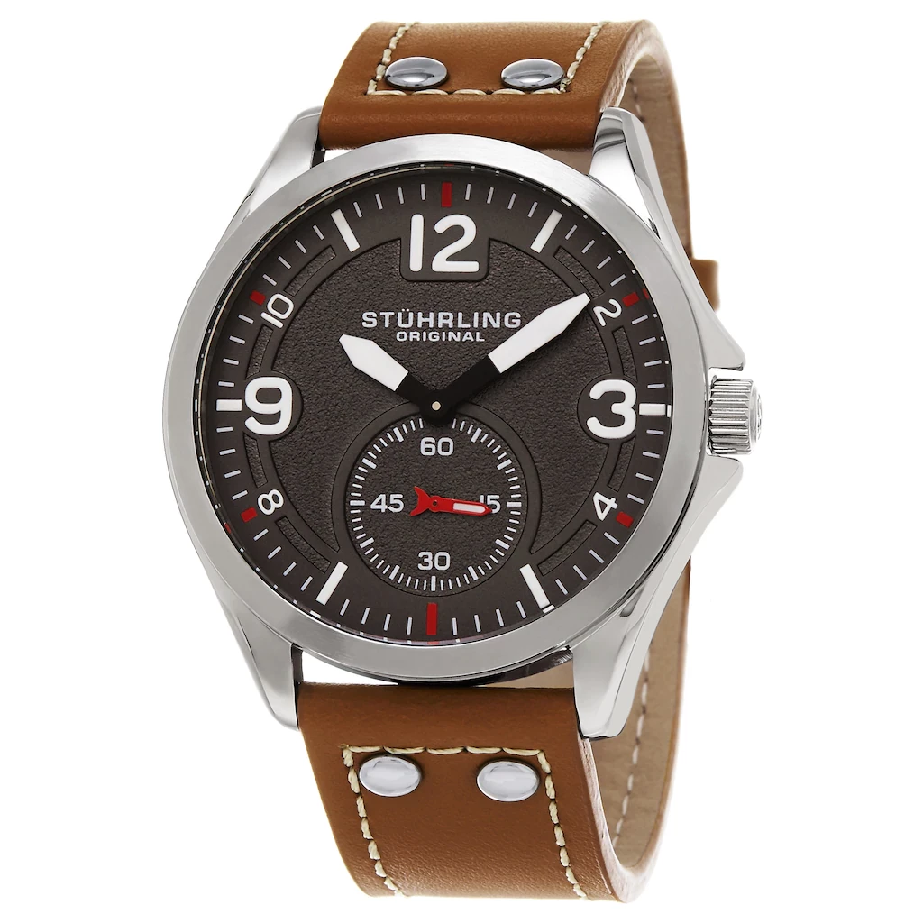 684.02 Stührling 44mm İsviçre Üretimi Erkek Kol Saati - 1