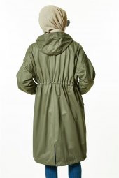 Vivezza KAPŞONLU BAĞCIKLI TRENÇ TUNİK 6795-06 HAKİ - 5