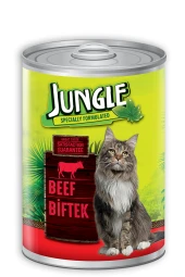 Jungle Kedi 415 gr Biftekli Konserve 24 Adet - 1