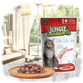 Jungle Kedi Biftekli 24 Adet 100 g Pouch - 1