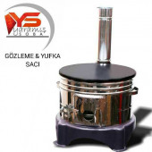 Ys YARAMIŞ guvec mangal gozleme saclı ızgaralı  soba mangal kamp çadır sobası eko takım - 3