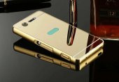 Sony Xperia XZ Premium Kılıf Aynalı Bumper Çerçeve Altın thumbnail 1
