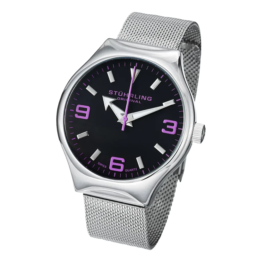 184.331183 Stührling 42mm İsviçre Üretimi Erkek Kol Saati - 1