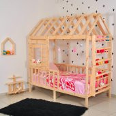 Markaawm Montessori Çocuk Yatak Raf Çam 90X190 Karyola Menekşe - 1