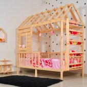 Markaawm Montessori Çocuk Yatak Raf Çam 90X190 Karyola Menekşe - 4