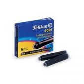 PELIKAN 4001 DOLMAKALEM KARTUSU SIYAH KISA 6LI - 1
