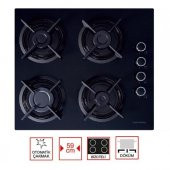 Termikel black Line 3lü ankastre set (bo 5200 BL fırın + 17152 b604L ocak + caspia 3108 60 Cm Davlumbaz) - 3