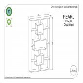 Pearl Kitaplık Beyaz -Kırmızı- Firuze - 2