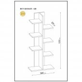 Long Kitaplık 120 lik Beyaz - 4