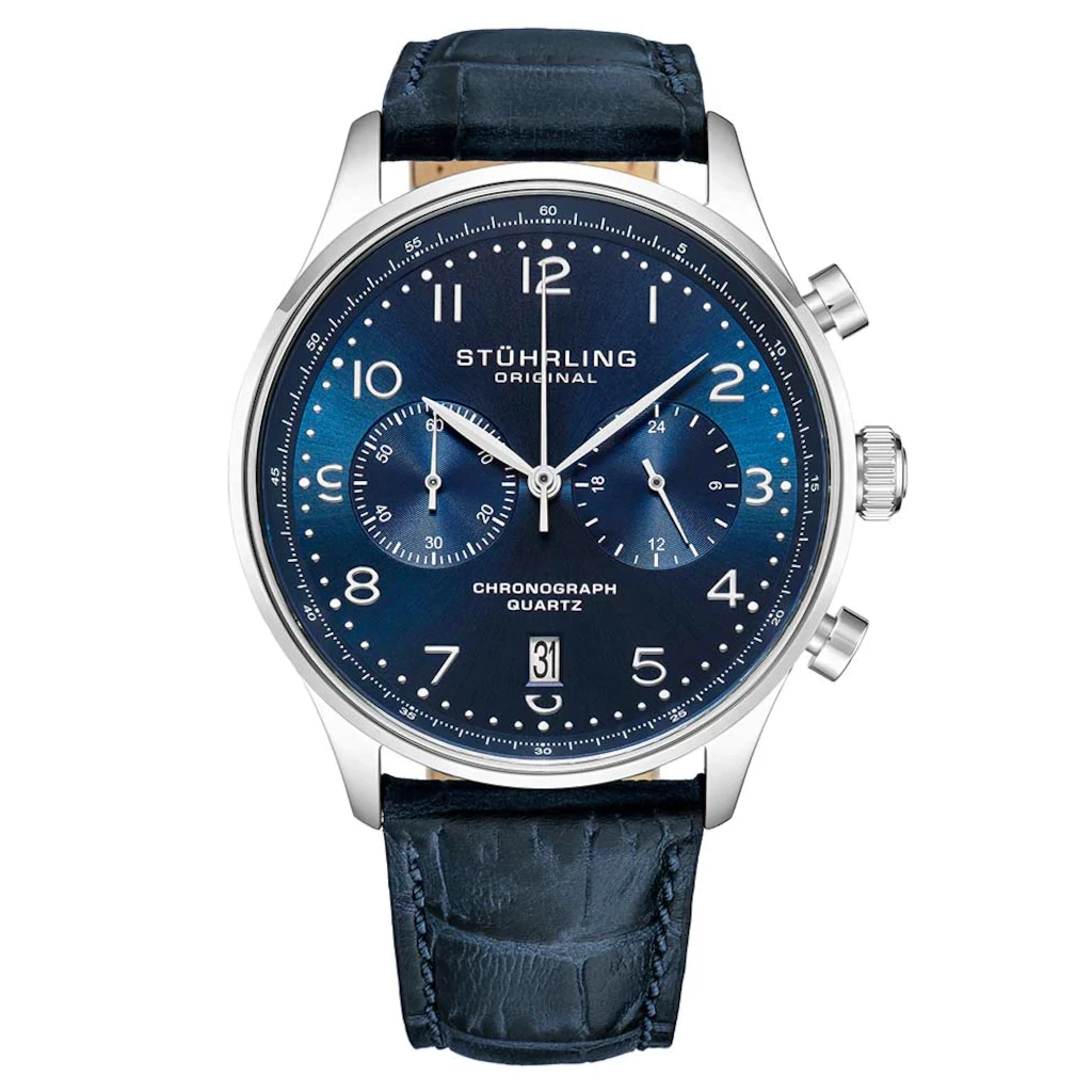896.03 Stührling Chronograph 42mm İsviçre Üretimi Erkek Kol Saati - 1