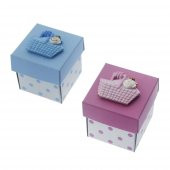 12 Adet 5x5cm Kutu Sepette Bebek Biblolu - 1