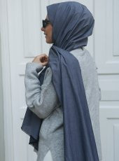 Denim Şal - Lacivert - 3