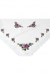 Kanaviçe Baskılı Güpürlü Fiskos Lila thumbnail 3