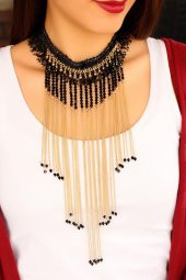 Taşlı Tasarım Tasma Model Bayan Kolye - 1
