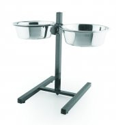 Ayaklı İkili Çelik Mama ve Su Kabı Seti - 2 * 1800 ml - 1