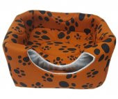 3 Fonksiyonlu Pati Desenli Büyük Kedi & Köpek Yatağı (TURUNCU RENK) - 2