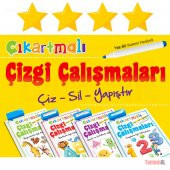 ÇIKARTMALI ÇİZGİ ÇALIŞMALARIM ÇİZ SİL YAPIŞTIR SAYILAR HARFLER - 2