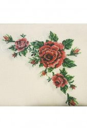 Kanaviçe Baskılı Güpürlü Masa Örtüsü Takımı 26 Parça Bordo thumbnail 6