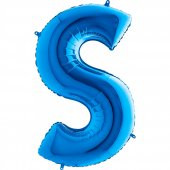 S HARF GRABO FOLYO BALON MAVİ 100 CM - 1