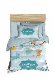 Dijital Baskılı 3d Bebek Nevresim Takımı Baby Boy Buz Mavisi - 2